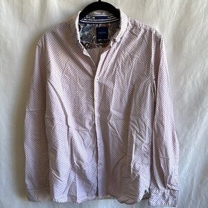 Denim & Flower pink and blue button-down dress shirt, size S